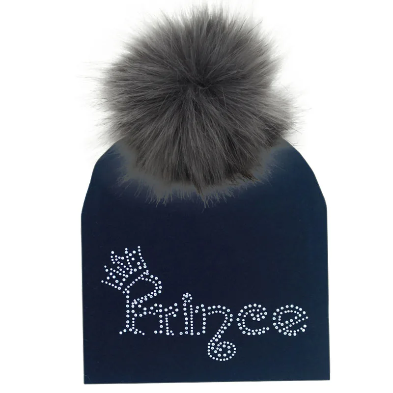40 New Baby Cap Cotton Faux Fur Pompom Hat For Boy And Girl autumn and Winter Hat skullies beanies Children's Hats Caps Bonnet - Цвет: 40
