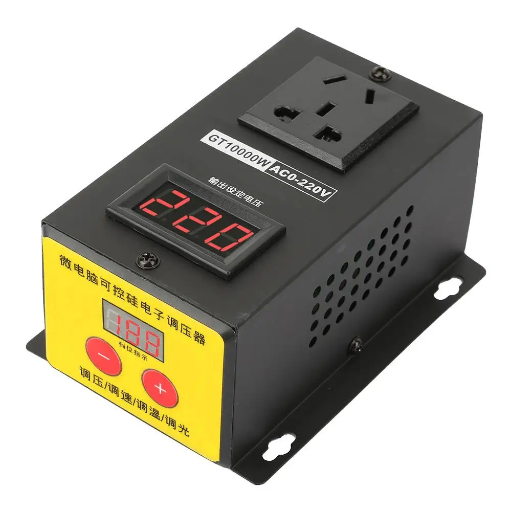 SCR Electronic Voltage Regulator AC 220V 10000W Adjustable Thyristor Speed Controller Dimming Dimmer Temperature Thermostat |
