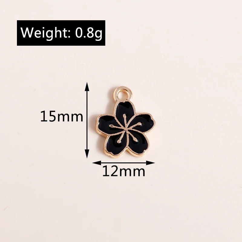10 stücke Emaille Blumen Charms niedlichen Rose Sakura Charms Anhänger für Halskette Armband DIY Schmuck machen Accessoires – Detail 29