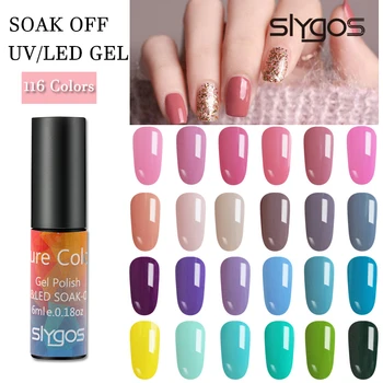 

SLYGOS 6ml 116 Nail Colors Gel Polish Nails Color Gel Varnish Soak Off UV Gel Varnish Base Coat No Wipe Top Coat