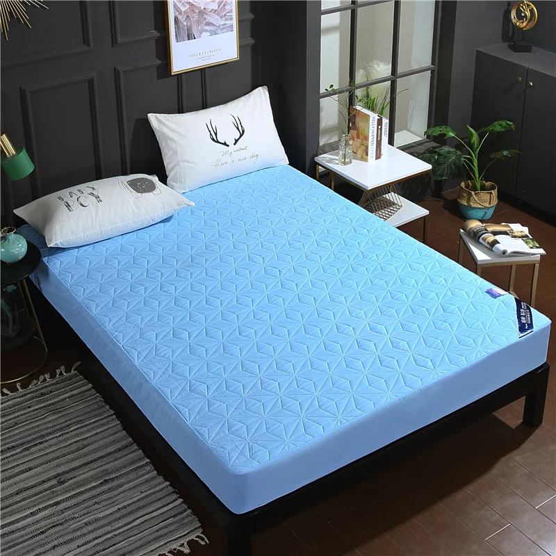 Непромокаемое покрывало утолщение плюс хлопок ткань покрывало для кровати для детей wetting покрывало кровати может лучше защитить ваш матрас - Цвет: blue