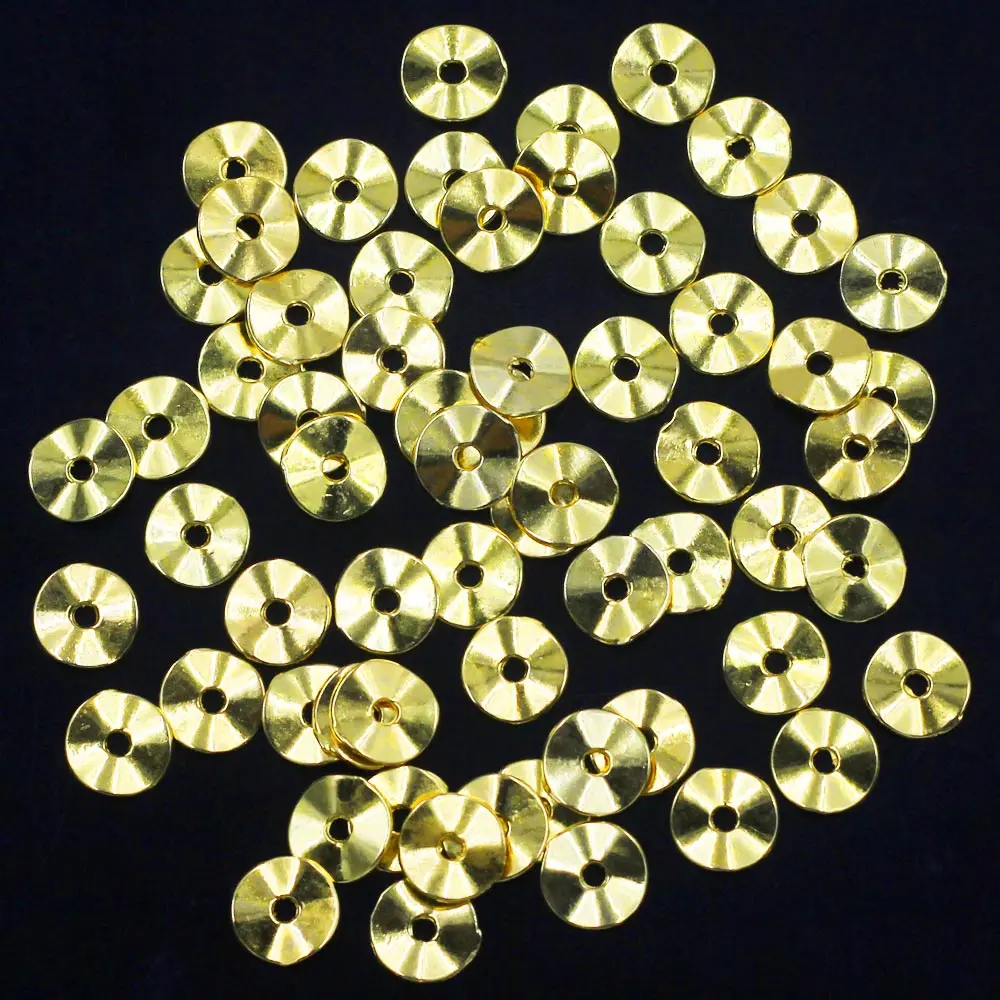 Perles d'espacement en forme de tortue ondulée, 50 pièces, boucles d'oreilles rondes en métal, argent, cuivre, or, breloques pour documents, bijoux, DIY, 9mm de diamètre