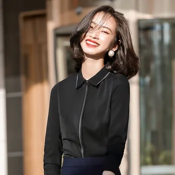 

Shirt Female Long Sleeve Occupation 2020 Autumn Xinzheng Loading Tooling Backing Early Shirt Gdx2001