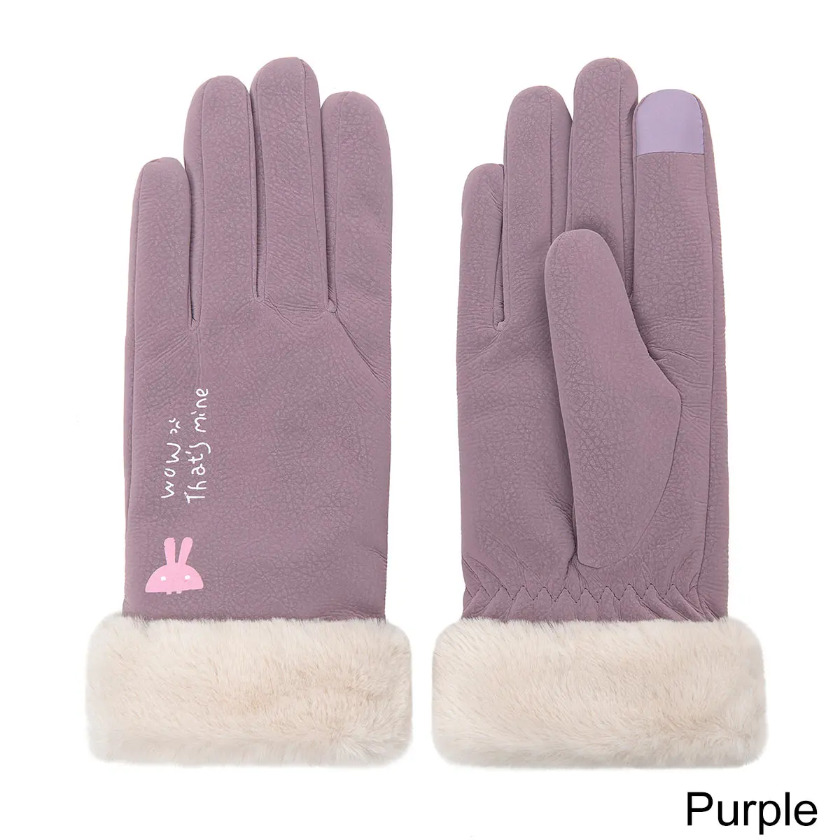 Purple Новое поступление зимние перчатки для женщин сенсорный экран Водонепроницаемый Открытый кожа толстые теплые перчатки женские эластичные варежки - Цвет: Purple