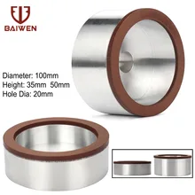Meule abrasive diamantée en forme de coupe 100mm pour acier allié verre céramique Jade CBN carbure métal meulage trou de 20mm