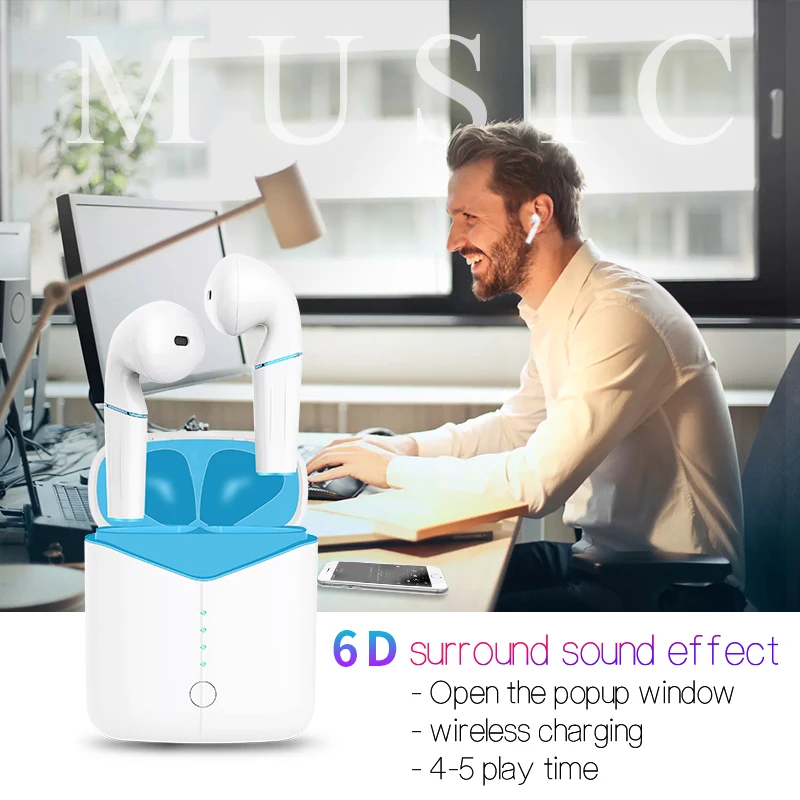 Newest Mini Wireless Bluetooth Earphones 5.0 Handsfree Stereo Earbuds Headset With Charging Box Invisible Earbud for Smart Phone