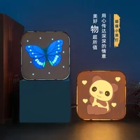Lampada Anime 3D lampada a farfalla orso Mini Usb luci notturne a Led forme lampada luna mistica scatola luminosa creativa telecomando