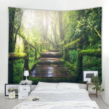 

Nordic Style 3D Printed Wall Tapestry Psychedelic Forest Wall Hanging Bohemian Wall Tapestries Mandala Wall Carpet Home Decor
