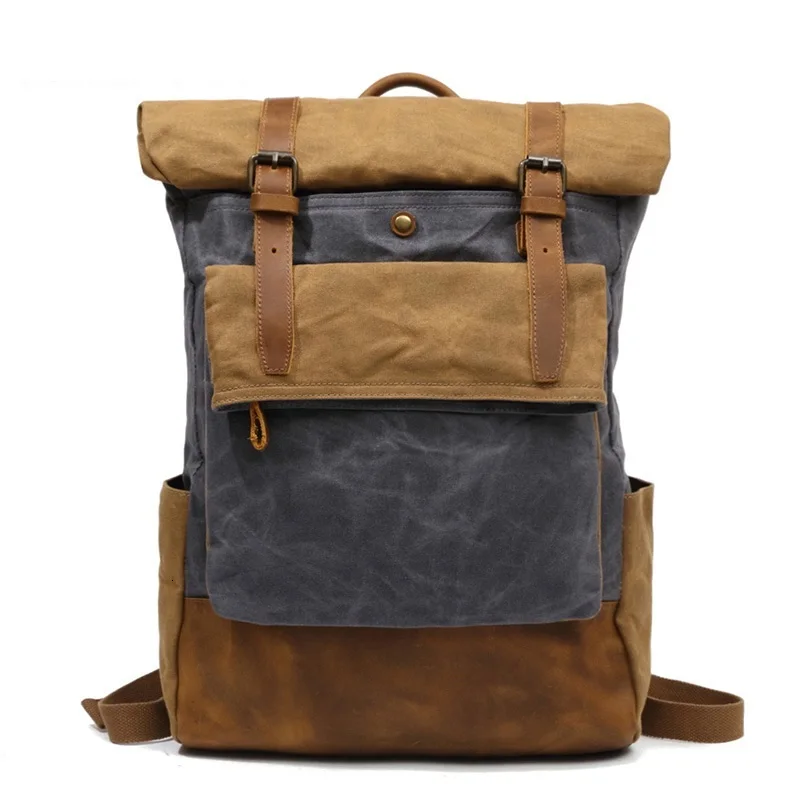 

Canvas Men Casual Daypacks Vintage M206 Backpack School Boys Designe Casual Fashion Waterproof Travel Bag Male Back Pack Bagpack