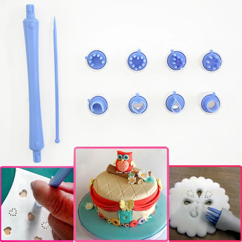 

10pcs Plastic Heart Pattern Cookie Cutters For Fondant Carving Tool Cake Mold Embossing Utensil Kitchen Baking Decor Tools