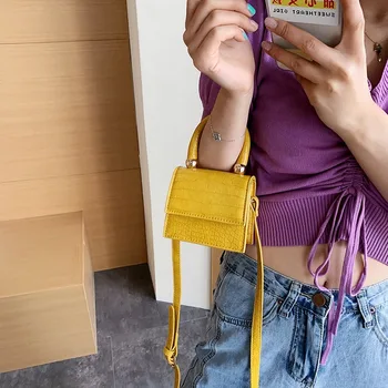 

NEW Handle Simple Designer Shoulder Handbag Soft Square Women Crossbody Bags Female Removable Shoulder Strap Child Mini
