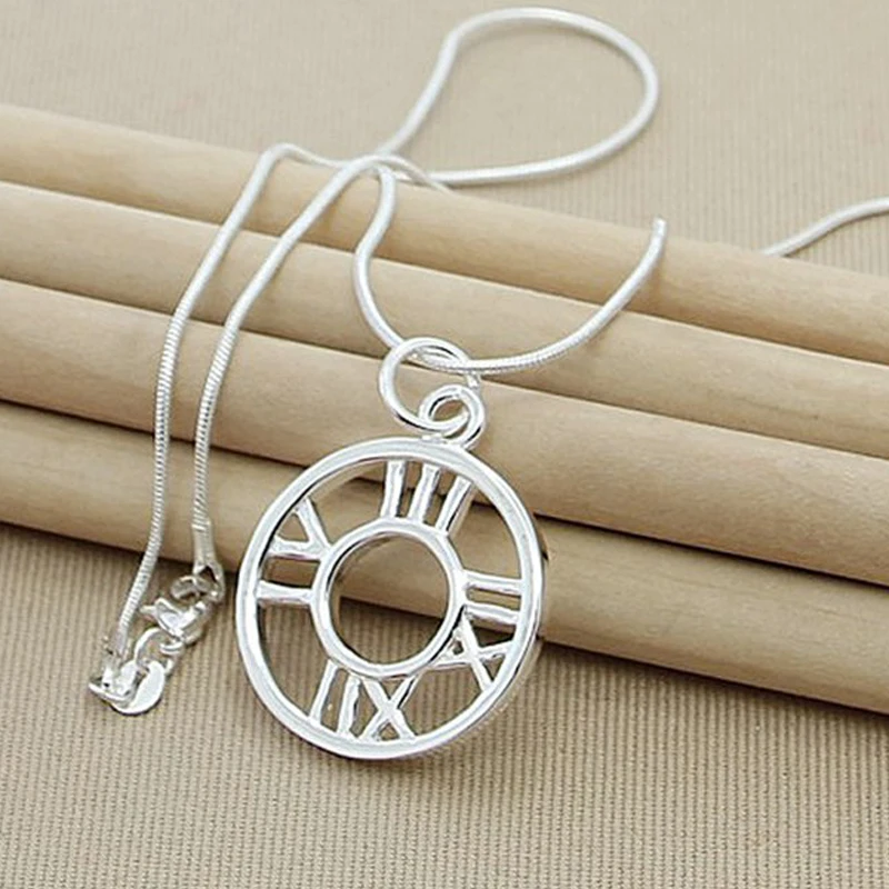 Высокое качество 925 Серебряное ожерелье Кулон Мода звезда круглый крест сердце ожерелье Женские ювелирные аксессуары