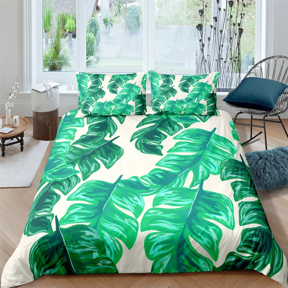 Flamingo Duvet Cover Tropical Leaves Twin Bedding Set Luxury Quilt Cover  With Zipper Closure 2/3pcs Queen Size Comforter Cover - AliExpress