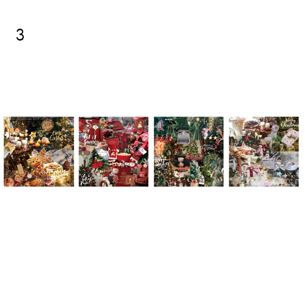 3 Hot 8PCs/Lot Christmas Stickers Gift Label Background Sticker Forest Christmas Night Series Retro Elk Decor Stationery Sticker - Цвет: 3