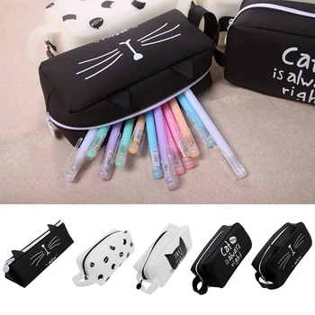 

Cute Cat Cosmetic Bag Women Travel Wash Pouch Female Bath Cosmetics MakeUp Bag Student Pencil Case Tote Style Toiletry Bag