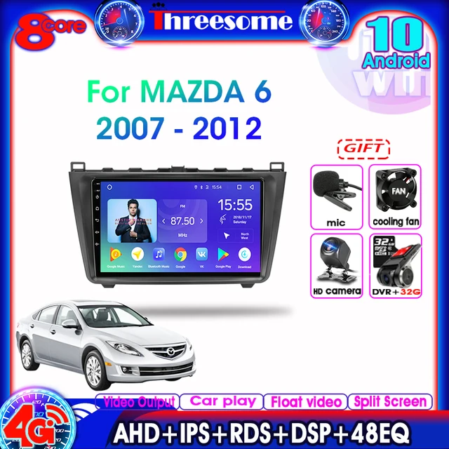 $116.26 Android 9.0 2 DIN Car Radio Audio Multimedia Player For Mazda 6 Rui wing 2007-2012 Navigation GPS RDS DSP 4G+WiFi Split Screen