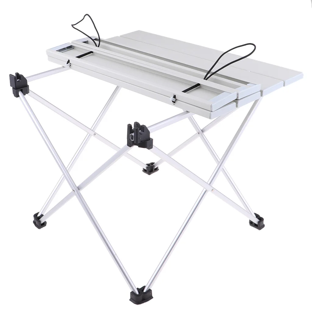  Outdoor Aluminium Foldable Picnic Camping Desk Table Ultralight Compact Size with Storage Pouch for