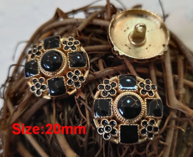 NO6 Size 20mm black Новинка, 10 шт., Высококачественная модная металлическая куртка с золотой головой льва, пальто на пуговицах, рубашка на пуговицах, размер 23 мм, по всему миру - Цвет: NO6 Size 20mm black