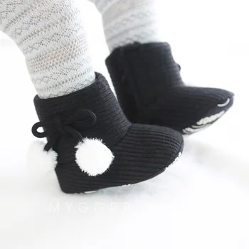 

New Autumn Newborn Baby Shoes Baby Girl Boy Polka Dot Knitting Boots Casual Sneakers Non-slip Soft Soled Walking Shoes