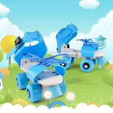 Переносная детская обувь для мальчиков и девочек, износостойкая обувь из АБС-пластика, двухрядная нескользящая обувь с четырьмя колесами, открытый ролик, подарок, регулируемый