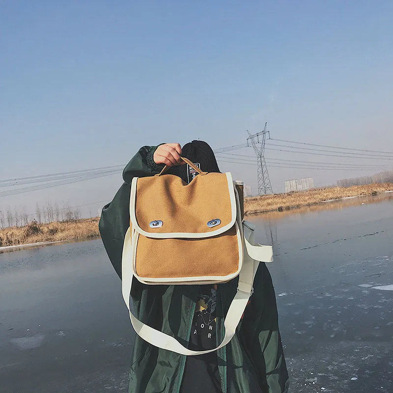 

2019 Japanese-style Street Fashion WOMEN'S Shoulder Bag Popular Brand Hand Canvas Bag High School College Student Shoulder Schoo