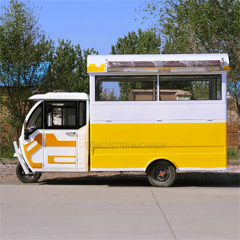 Electric Mobile Food Kiosk Juice Hot Dog Food Cart Tuktuk Tricycle With