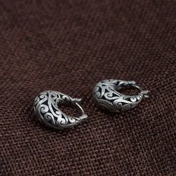 

hollow vintage 925 sterling silver earring for women
