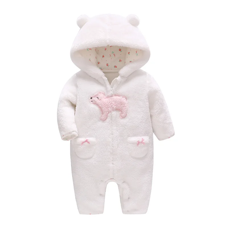 

Dance ling die Childrenswear 2019 Autumn And Winter New Style Baby Polar Bear Berber Fleece Hooded Baby Onesie Nursing Crawling