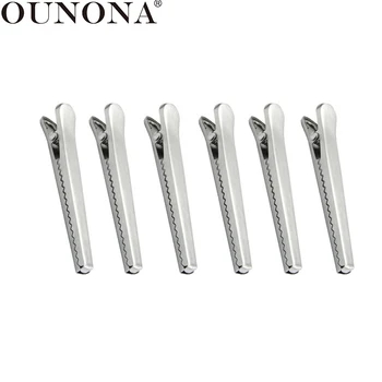 

OUNONA 6pcs/set Stainless Steel Durable Food Storage Bag Sealer Sealing Clip for Milk Powder Potato Chips Snacks Salt Oatmeal