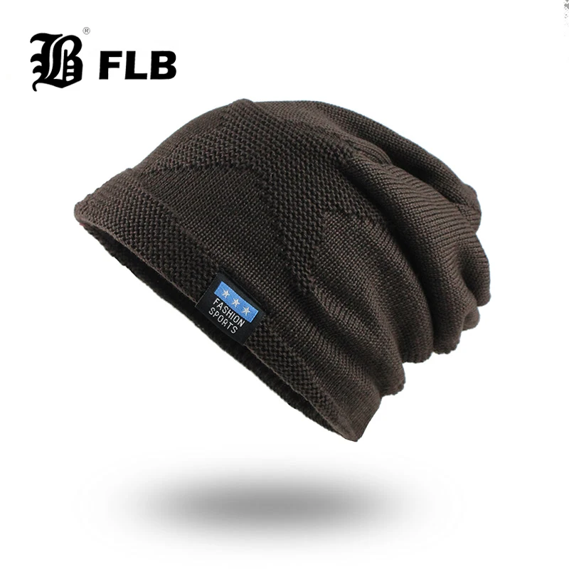 

[FLB] Men's winter hat 2020 Fashion knitted hats Fall Hat Thick and warm Bonnet Skullies Beanie Soft Knitted Beanies F18086