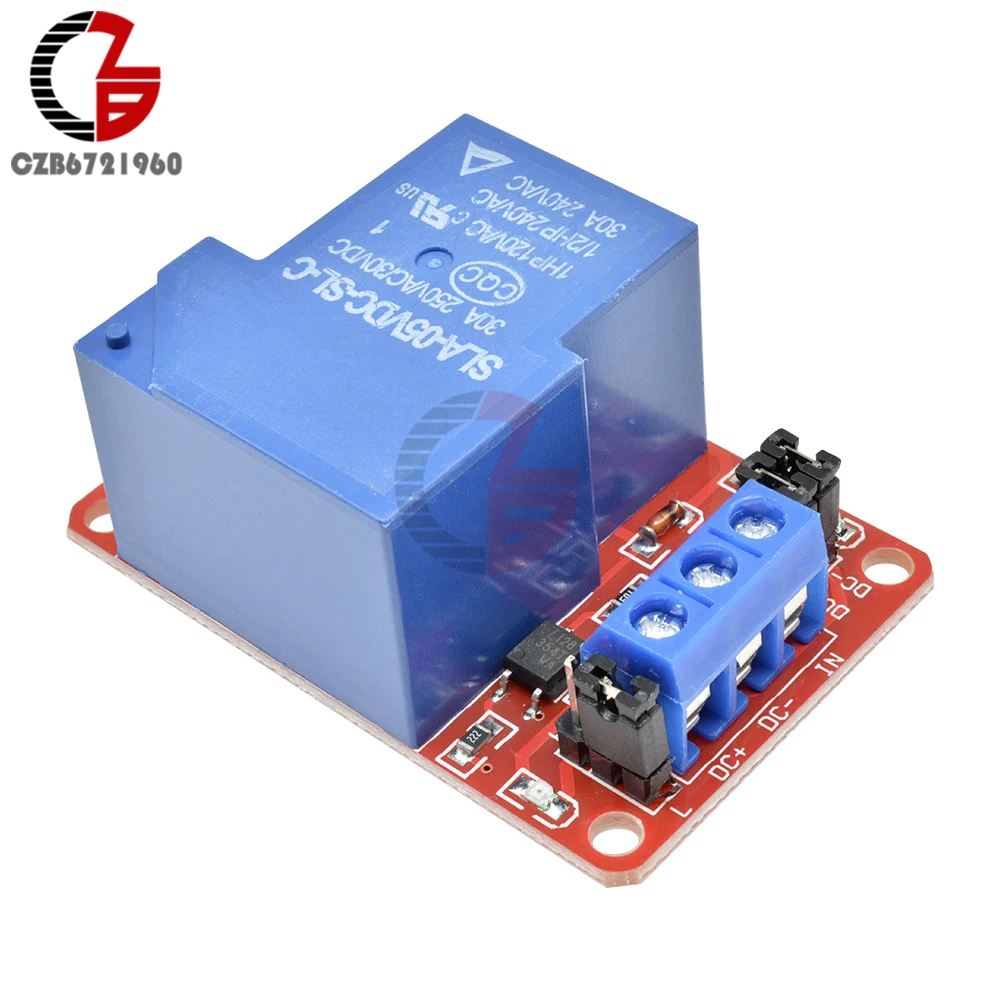 30A 5V 12V 24V 1-Channel Relay Board With Optocoupler H/L Level Triger ATF 