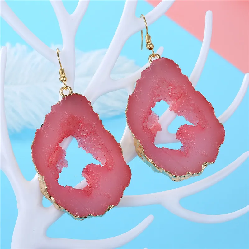

Dayoff Personality Irregular Geometric Resin Earings For Women Jewelry Handmade Hollow Maxi Earrings Christmas Gift E293