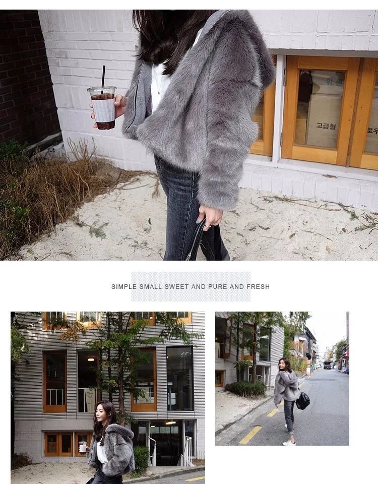 Vetement Winter Women's Faux Fur Coat Artificial Fur Overcoat Furry Jacket Femme Plus Size Furry Fake Fur Outwear Z289