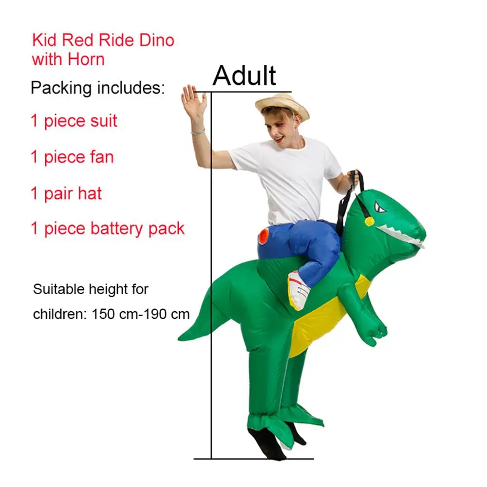 Косплей зеленый динозавр надувной костюм игрушки T-Rex костюм для взрослых мужчин Хэллоуин надувной костюм динозавра для детей женщин