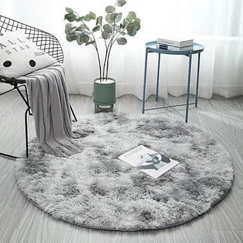 

Fluffy Round Rug Carpet Circles Living Room Bedroom Bedside Mat Alfombra Coffee Table Blanket Computer Chair Yoga Rug