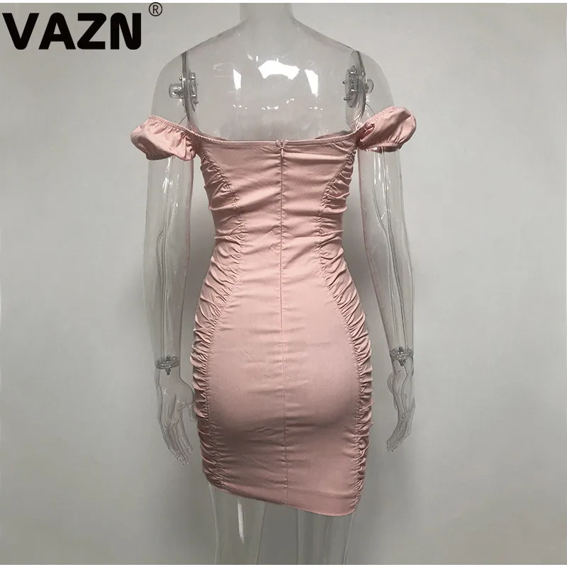 VAZN, хит, перекрестное Бандажное, необычное, милое, сексуальное, Клубное, стильное, одноцветное, короткий рукав, без бретелек, высокая талия, женское, тонкое, мини платье