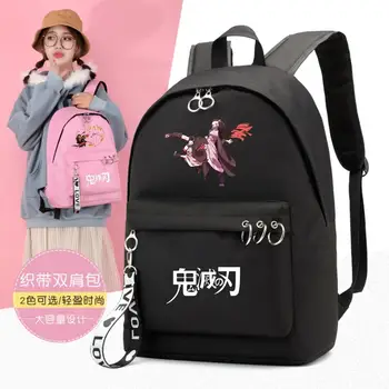 

Demon Slayer Kimetsuno Yaib Backpack Female Harajuku Letter School Travel Daypack Laptop Leisure Bag Schoolbag Rucksack Knapsack