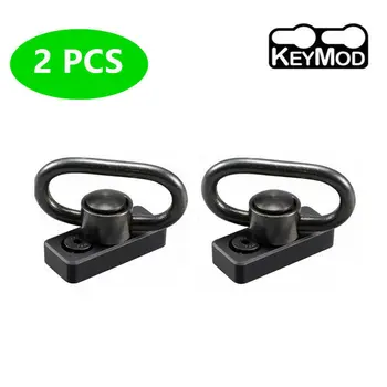 

2PCS QD Sling Swivel Adapter Mount Tactical KeyMod QD Sling Swivel Rail Push Button Key Mod Mount Rail Adapter