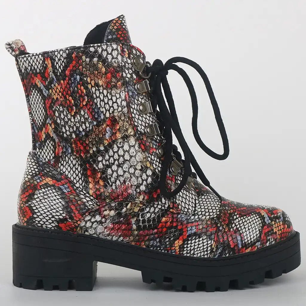 snakeskin steel toe boots
