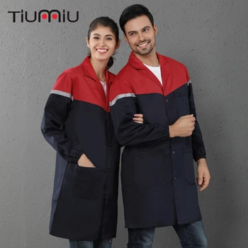 

Stitching Doctor Coat Unisex Long Sleeve Medical Uniform Hospital Laboratory Beauty Salon Dental Clinic Pharmacy Nurse Work Coat