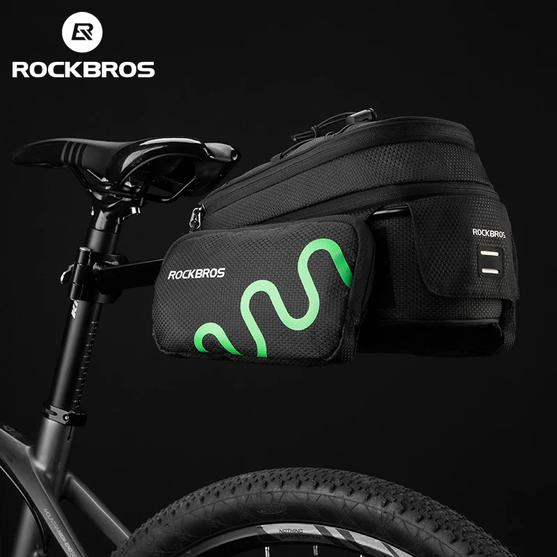 ROCKBROS Alforjas de bicicleta de 30L para bicicletas Alforja trasera Bolsa  de alforjas de bicicleta impermeable con cubierta de lluvia