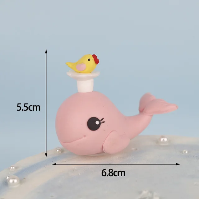 Summer Sea Animal Crab Cake Topper Mermaid Theme Cupcake Decor Mermaid Girl One 1st Happy Birthday Party Decor Kids Baby Shower Light Green