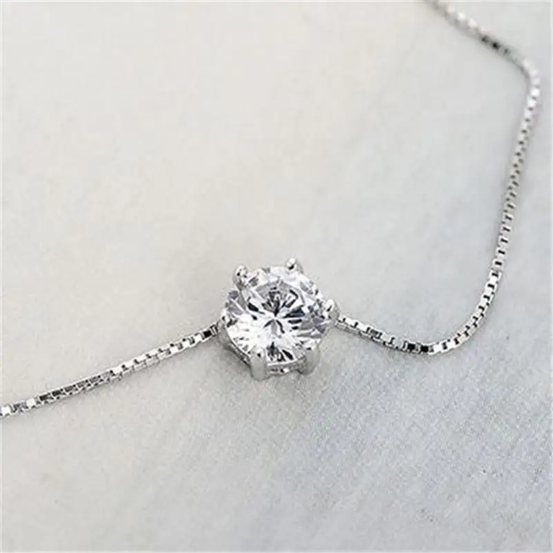 FDLK-collier Simple en strass pour femme, bijoux ras du cou, chaîne couleur argent brillant ► Photo 3/6