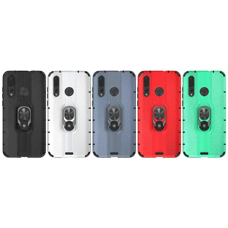 50 шт./лот, бронированный чехол для телефона huawei Nova 5i 5 Pro P20 Lite, Силиконовый противоударный чехол с кольцом и магнитным креплением для автомобиля