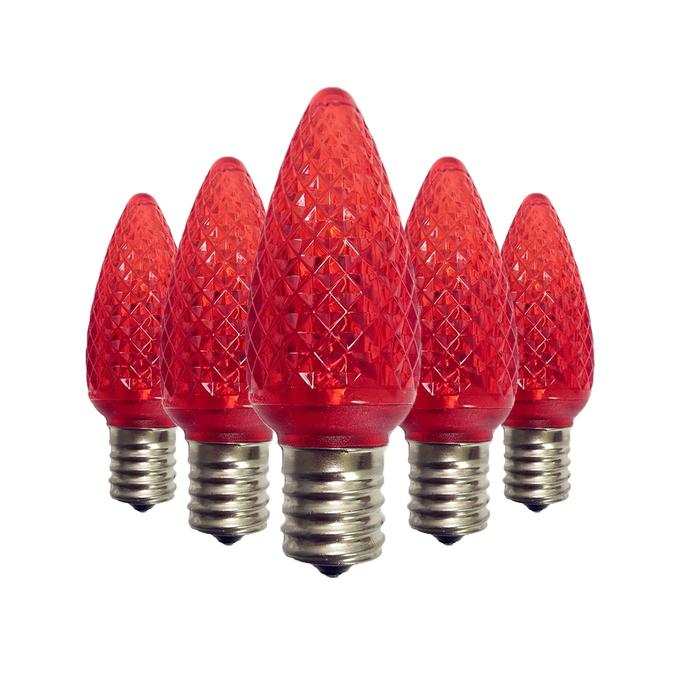 

UL Listed 25 Pack C9 Led Replacement Bulbs,3 SMD LEDs in Each Christmas Bulb for Outdoor String Lights,Red Color