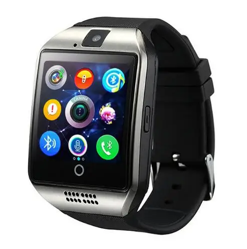 Silver NAIKU Смарт-часы Q18 с камерой Bluetooth Smartwatch SIM TF слот для карты фитнес-трекер спортивные часы для Android - Цвет: Silver