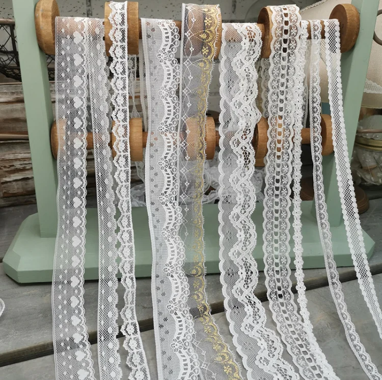 4 Meters Lace Ribbon Fabric Webbing Decoration Gift Packing Polyester Material DIY Accessories