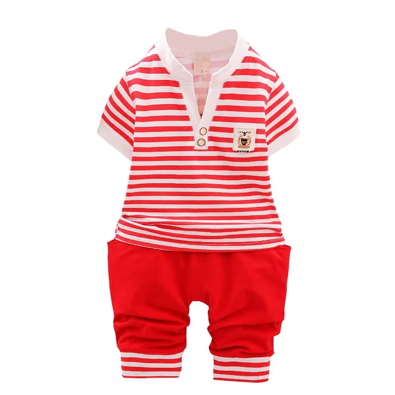 

hilittlekids 2PCS 1-4T Summer Baby Girls Boys Clothes Set Infant Kids Striped Cotton Top+Shorts Setsbornly Suits
