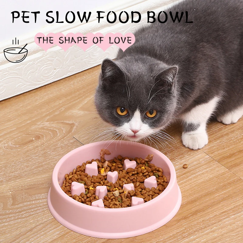 Anti-Asphyxia Pets Feeder Cat Dog Bowl Slow Eating Portable Aid Digestion Anti-Obesity Anti-Bulge Feeding Bowls Dogs Accessories