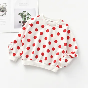 

Newborn Baby Girls Long Sleeve T-Shirt T-shirt Autumn Cute Polka Dot Bottoming Shirt Tops 2- 6Years Toddler Kids Clothes